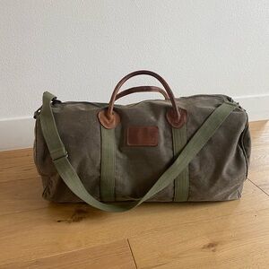 Rodd & Gunn Khaki Canvas Duffel Bag with Leather Handles